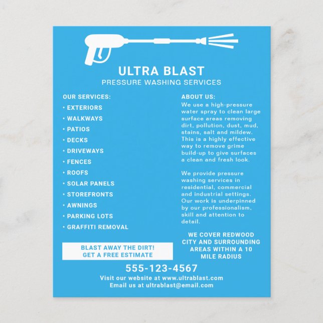 Flyer Gun de agua de lavado a presión Verde azulado (Frente)