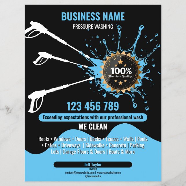 Flyer Gutter de lavado a presión profesional (Frente)