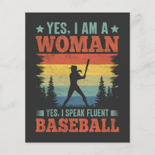 Flyer Hablo con fluidez jugador femenino de béisbol fan