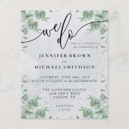 Flyer Hacemos caligrafía verde presupuesto Eucalyptus