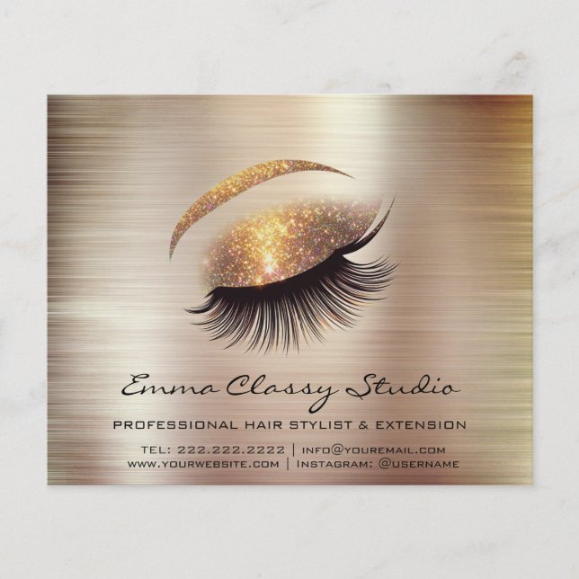 Flyer Hairdresser Nail Stylist Price List Rosa Lash Brow (Frente)