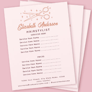 Flyer Hairstylista De Tipografía Retro Rosa
