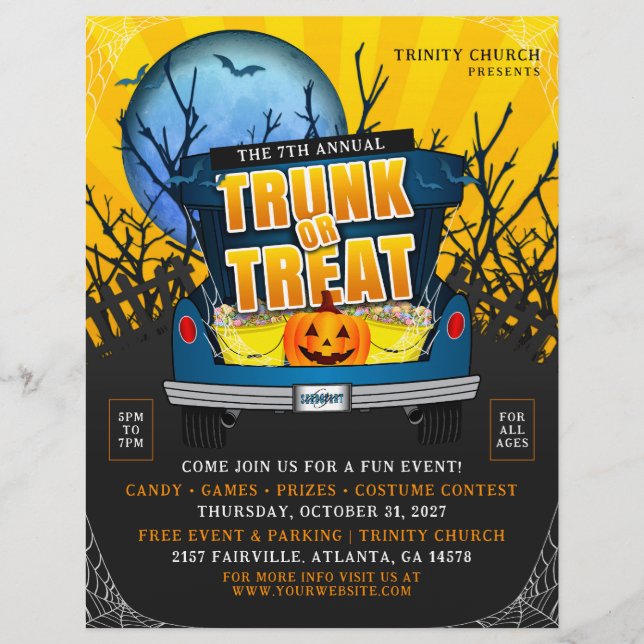 Flyer Halloween Church Trunk or Treth Event (Frente)