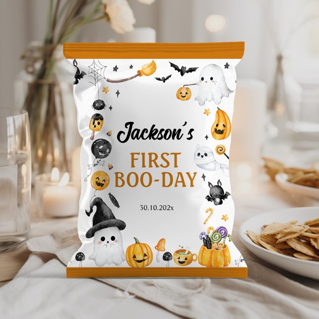Flyer Halloween Ghost Birday Party Chip Bag Wrapper (Subido por el creador)
