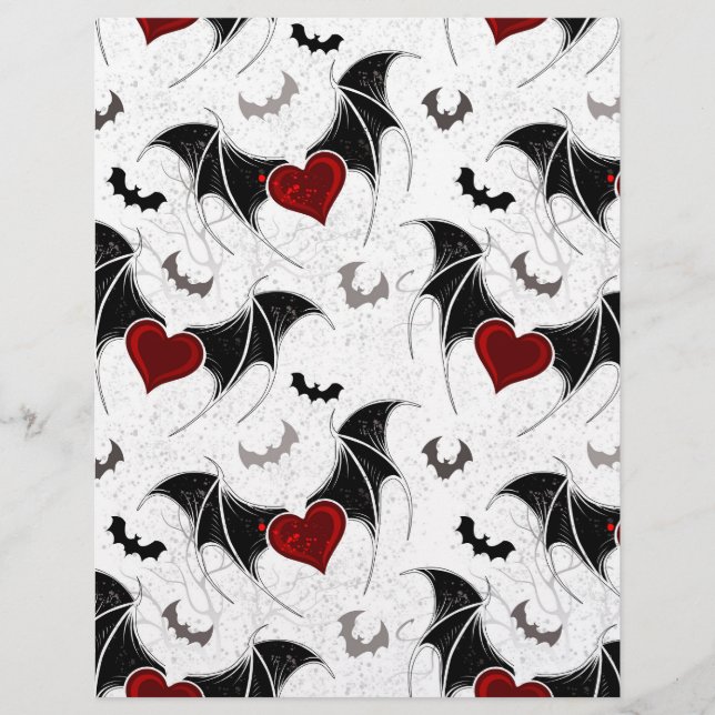 Flyer Halloween heart with black bat wings (Frente)