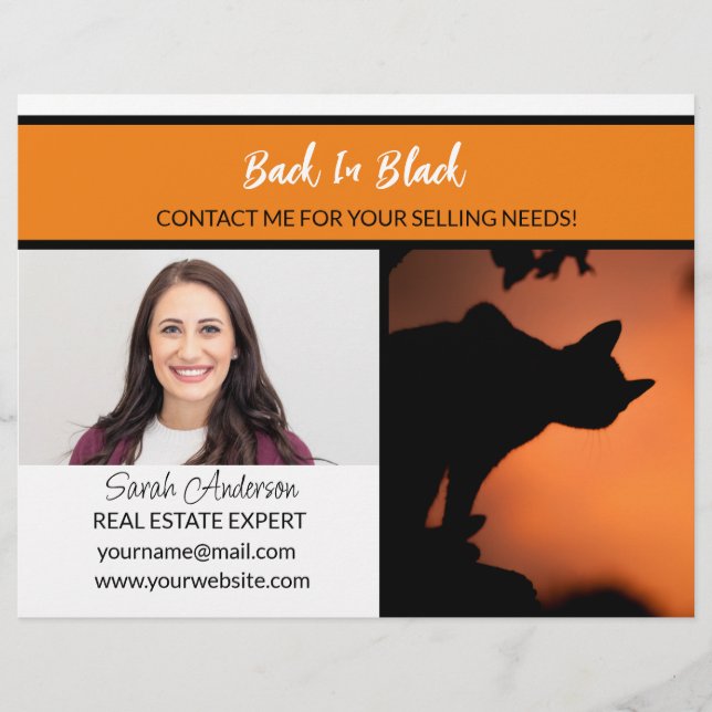 Flyer Halloween inmobiliaria de vuelta en la venta de ca (Frente)