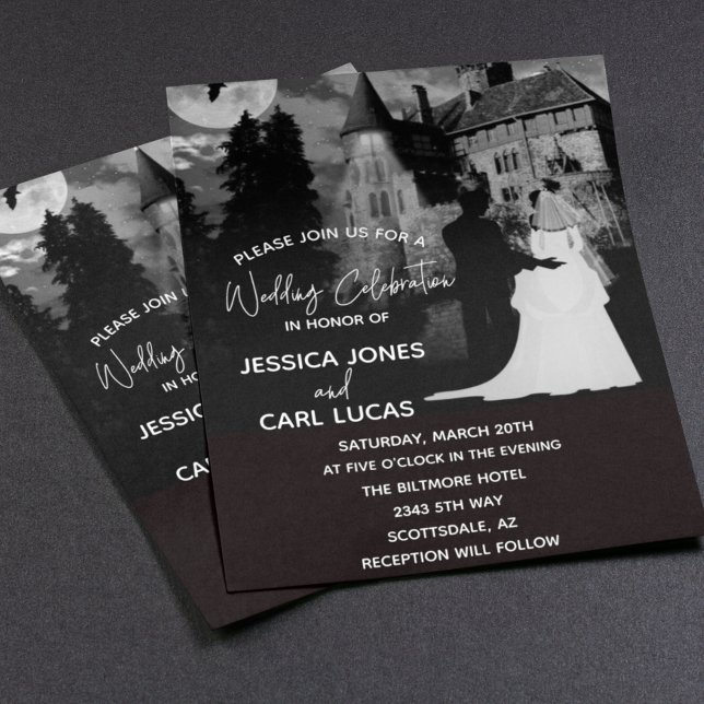 Flyer Halloween Mansión Pareja Boda Invitación de Octubr (Subido por el creador)