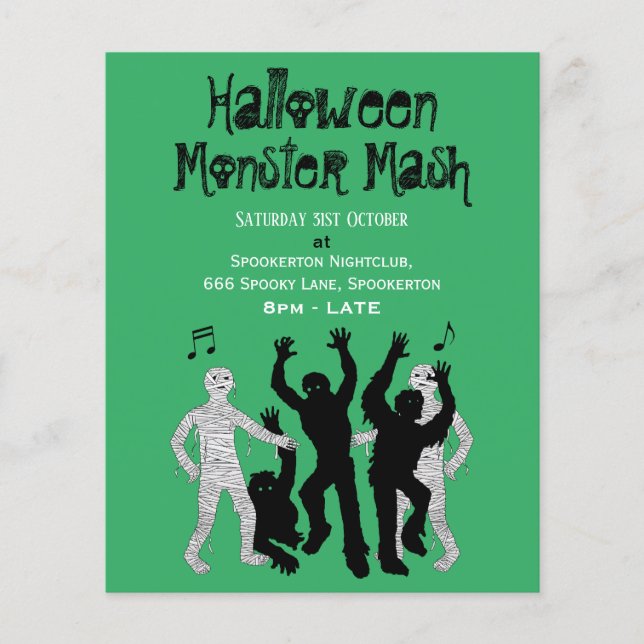 Flyer Halloween Monster Mash Dance Fiesta (Frente)
