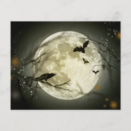 Flyer Halloween Moon Spooky Crows