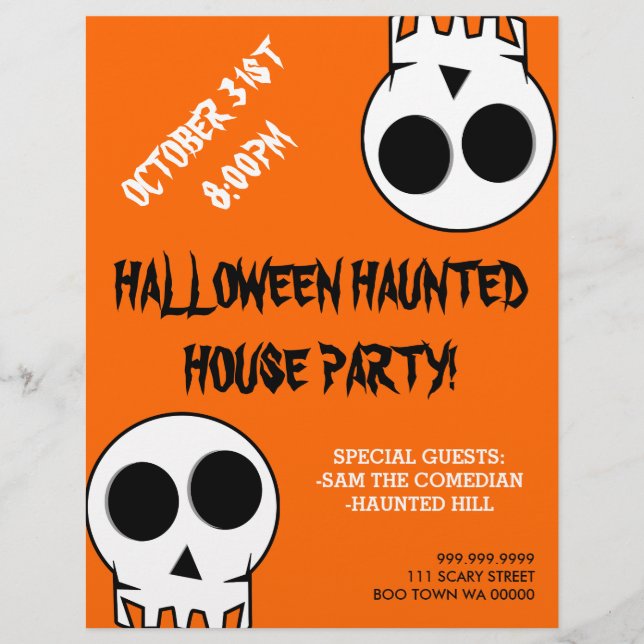 Flyer Halloween obsesionado Fiesta de la casa Invitación (Frente)