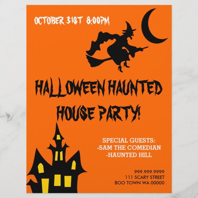 Flyer Halloween obsesionado Fiesta de la casa Invitación (Frente)