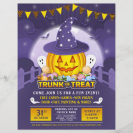 Flyer Halloween Trunk or Treat Cute Pumpkin Event