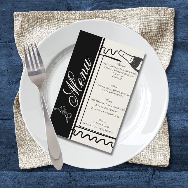 Flyer Hand Drawn Elegant Simple Black & White Wedding  (Subido por el creador)