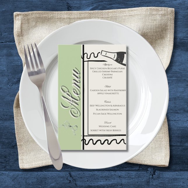 Flyer Hand Drawn Elegant Simple Green & Cream Wedding  (Subido por el creador)