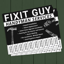 Flyer Handyman Carpentry Número de teléfono desgarrado