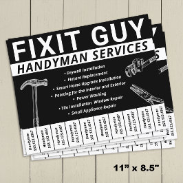 Flyer Handyman Carpentry Número de teléfono desgarrado