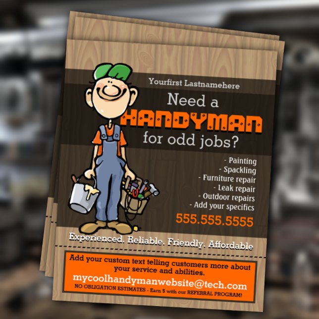 Flyer Handyman Odd trabajos Carpenter Plumber Painter. (Subido por el creador)