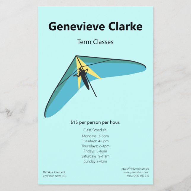 Flyer Hang Gliding (Frente)