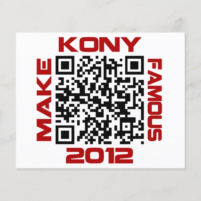 Flyer Haz famoso a Kony 2012 Video QR Code Joseph Kony (Frente)