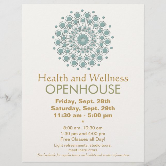 Flyer Healing Arts and Natural Health and Wellness (Frente)