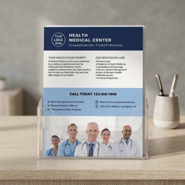 Flyer Healthcare Clinic Doctor Logo Photo QR Code  (Healthcare Clinic Doctor Logo Photo QR Code Flyer)