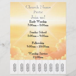 Flyer Heavenly Gold Clouds Church Services