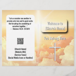 Flyer Heavenne Clouds Light Church Bulletin