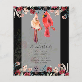 Flyer Hermosa invitación de matrimonio para aves CARDINA