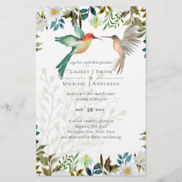Flyer Hermoso HUMMINGBIRDS Pareja Boda