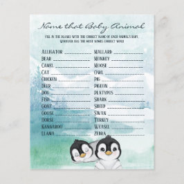 Flyer Hermosos Bebés Pingüinos Juego de Nombres de Bebés