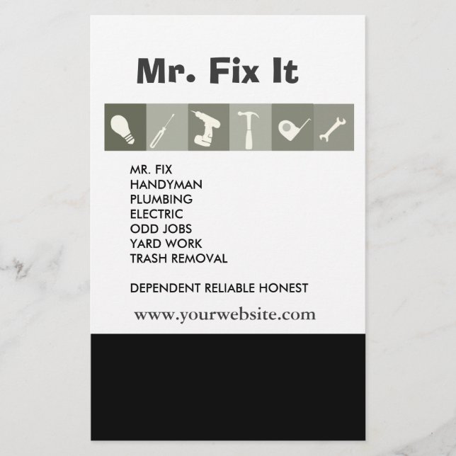 Flyer Herramientas masculinas. Herramientas de reparació (Frente)