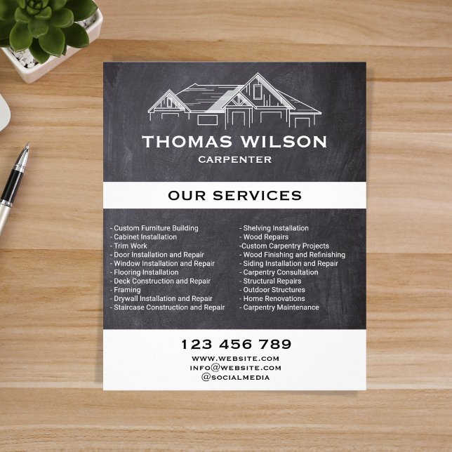 Flyer Herramientas modernas de carpintería para maniquíe (Subido por el creador)