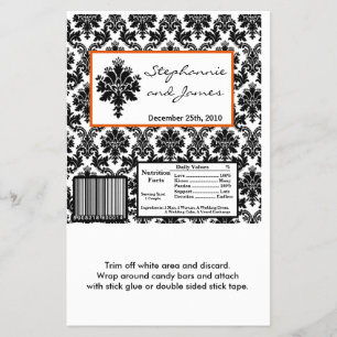 Flyer Hershey's Large Bar Wrapper Black Naranja Damask