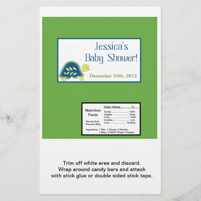 Flyer Hershey's Large Bar Wrapper Blue Sea Turtles (Frente)