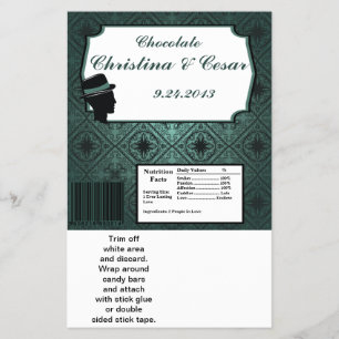 Flyer Hershey's Large Bar Wrapper Damask Verde azulada C