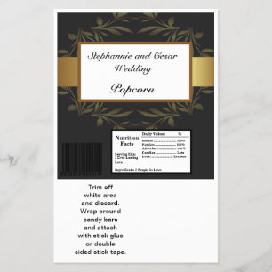 Flyer Hershey's Large Bar Wrapper Gold y Black Damask