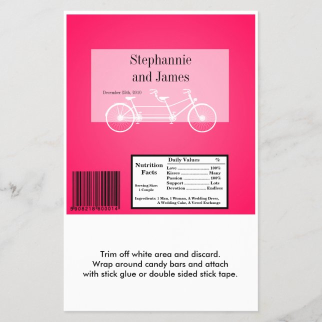 Flyer Hershey's Large Bar Wrapper Hot Pink Double Bike (Frente)