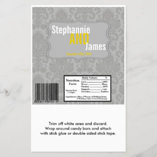 Flyer Hershey's Large Bar Wrapper Modern Gray Damask Lac