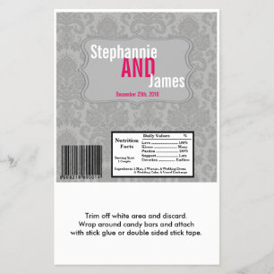 Flyer Hershey's Large Bar Wrapper Modern Gray Damask Lac