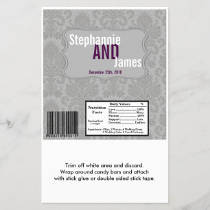 Flyer Hershey's Large Bar Wrapper Modern Gray Damask Lac