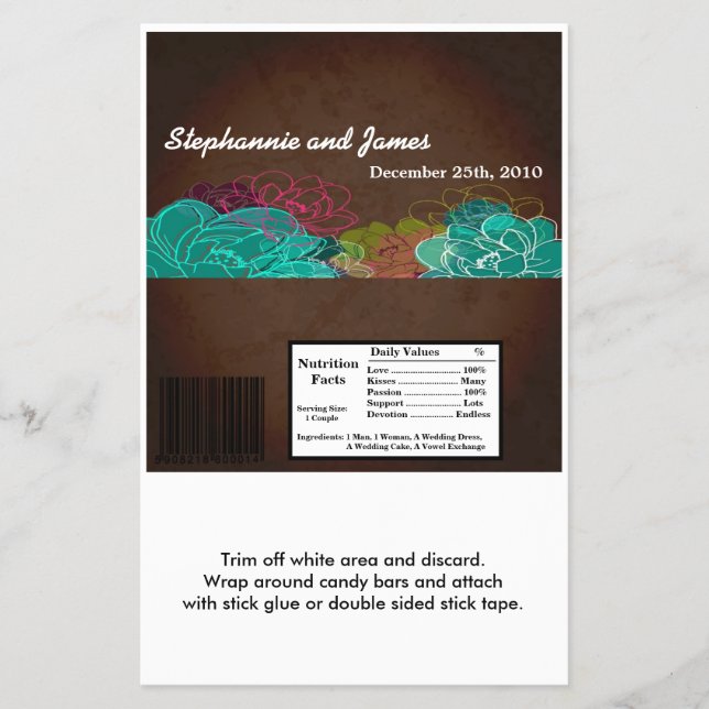 Flyer Hershey's Large Bar Wrapper Neon Spring Floral Flo (Frente)