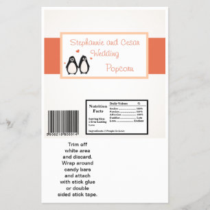 Flyer Hershey's Large Bar Wrapper Penguin Love/Hearts