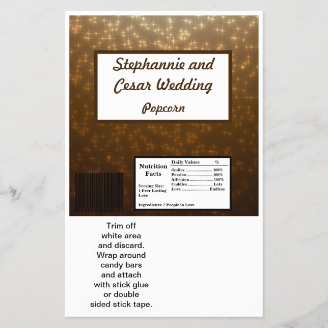 Flyer Hershey's Large Bar Wrapper Winter Brown / Stars (Frente)