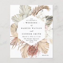 Flyer Hierba de Pampas Floral Tropical Jungla Presupuest