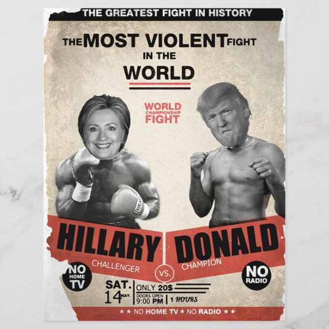 Flyer Hillary Clinton vs. Donald Trump 2016 (Frente)