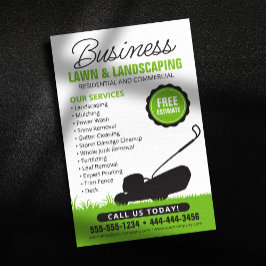 Flyer Hockey Green White Lawn Landscaping Service Lawnca