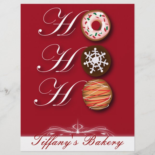 Flyer HOHOHOHO Navidades galletas panadería Donut Doughn (Frente)