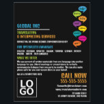 Flyer Hola diseño, traductor e intérprete<br><div class="desc">Hola Diseño,  Traductor E Intérprete Volantes De Publicidad Por La Tienda De Tarjetas De Negocios.</div>