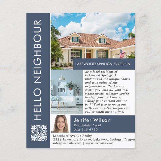 Flyer Hola Vecino Marketing Inmobiliario (Frente)