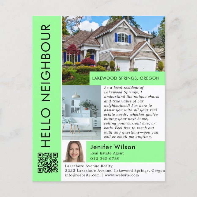 Flyer Hola Vecino Marketing Inmobiliario (Frente)